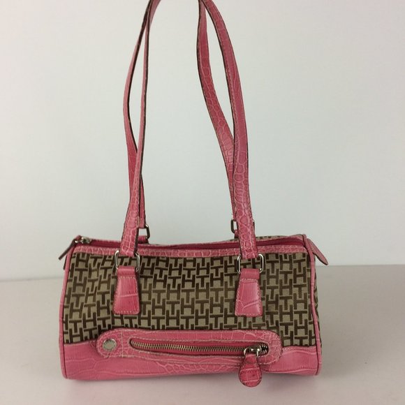 Tommy Hilfiger Handbags - Tommy Hilfiger Signature Pink Croc Shoulder Bag